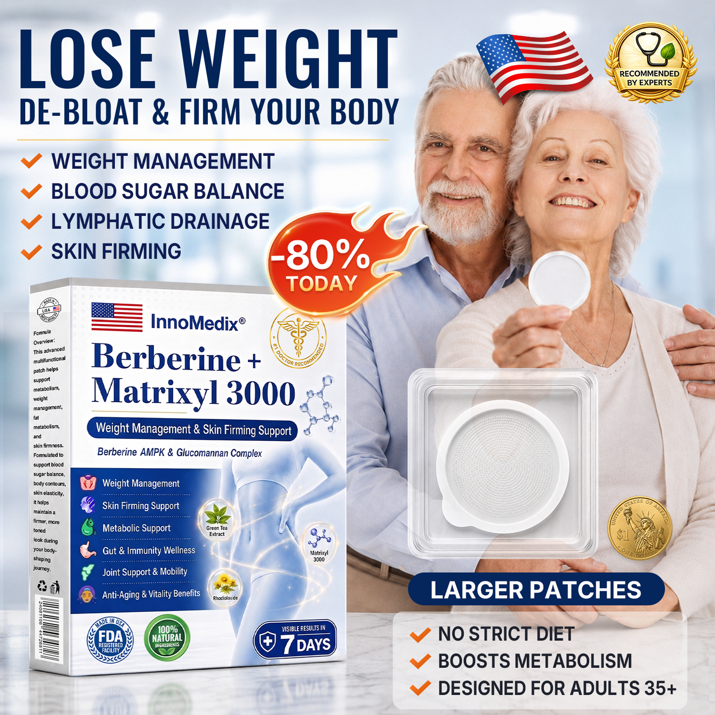 Best Seller 🇺🇸 𝙄𝙣𝙣𝙤𝙈𝙚𝙙𝙞𝙭® 🚑 𝘽𝙚𝙧𝙗𝙚𝙧𝙞𝙣𝙚 + 𝙈𝙖𝙩𝙧𝙞𝙭𝙮𝙡 3000 𝘼𝙙𝙫𝙖𝙣𝙘𝙚𝙙 𝙉𝙖𝙣𝙤 𝙈𝙞𝙘𝙧𝙤𝙣𝙚𝙚𝙙𝙡𝙚 𝙋𝙖𝙩𝙘𝙝—𝙎𝙪𝙥𝙥𝙤𝙧𝙩𝙨 𝙬𝙚𝙞𝙜𝙝𝙩 𝙢𝙖𝙣𝙖𝙜𝙚𝙢𝙚𝙣𝙩, 𝙗𝙡𝙤𝙤𝙙 𝙨𝙪𝙜𝙖𝙧 𝙗𝙖𝙡𝙖𝙣𝙘𝙚, 𝙡𝙮𝙢𝙥𝙝𝙖𝙩𝙞𝙘 𝙛𝙡𝙤𝙬, 𝙖𝙣𝙙 𝙨𝙢𝙤𝙤𝙩𝙝𝙚𝙧-𝙡𝙤𝙤𝙠𝙞𝙣𝙜 𝙨𝙠𝙞𝙣.✈️